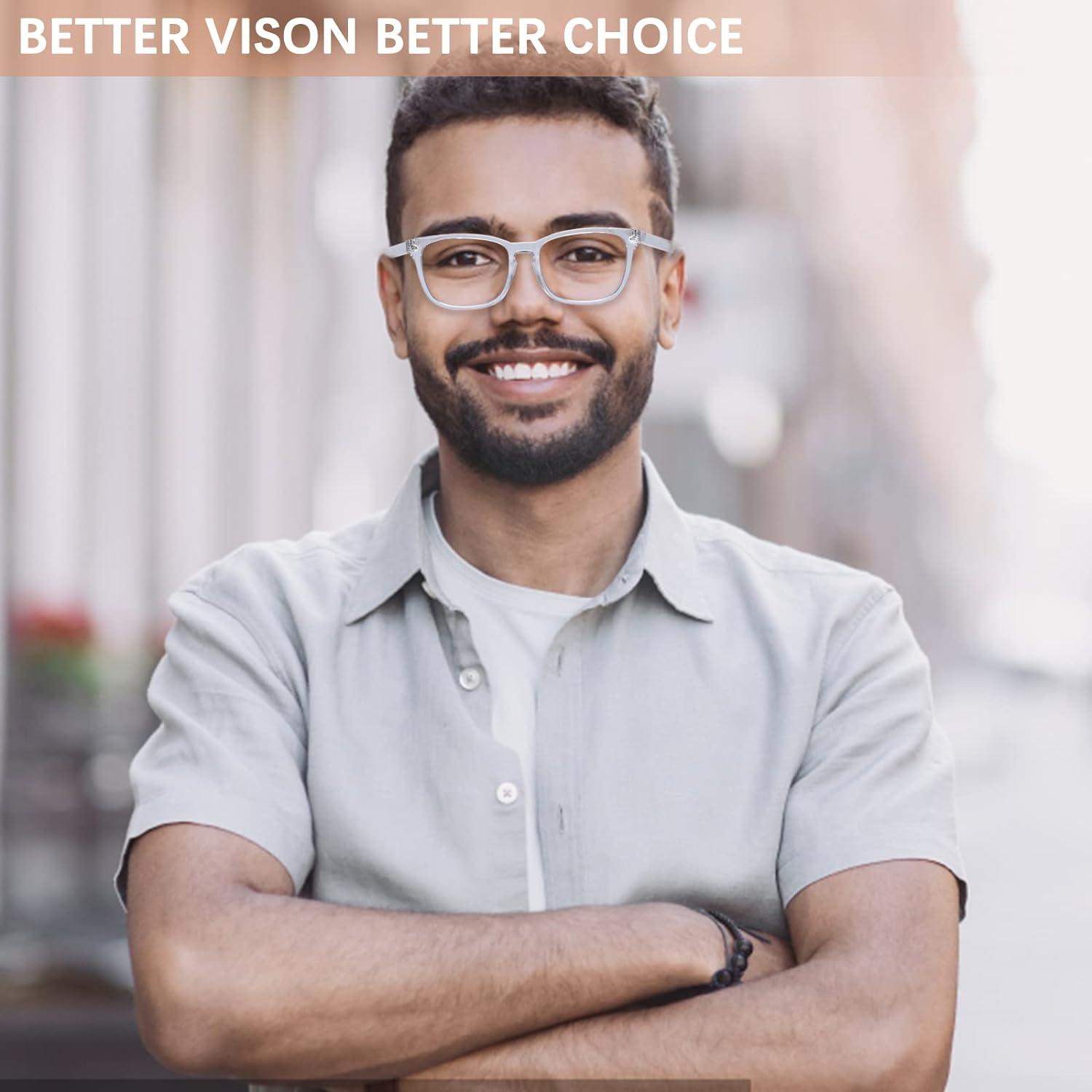 3 Pack Progressive Multifocus Reading Glasses Blue Light Blocking Men Women Spring Hinges Square Computer Readers - 2.0 X, 3 Pack Multicolor image number 2