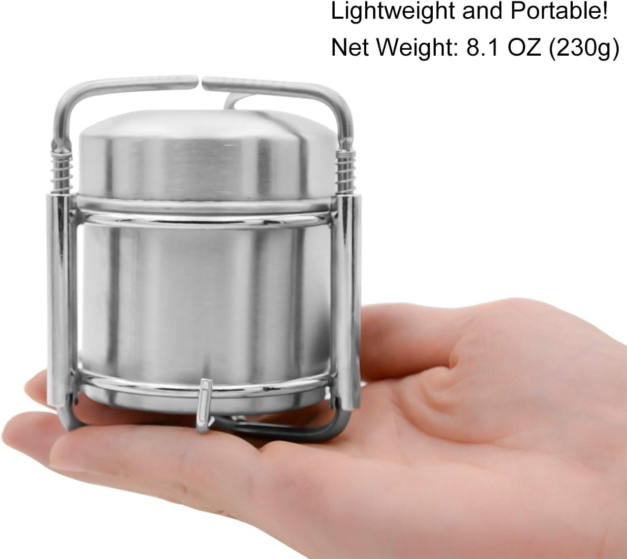 Portable Outdoor Mini Stainless Steel Ultralight Liquid Alcohol Stove Burner Furnace with Rack Support Stand for Backpacking Picnic Hiking Camping Survival image number 4