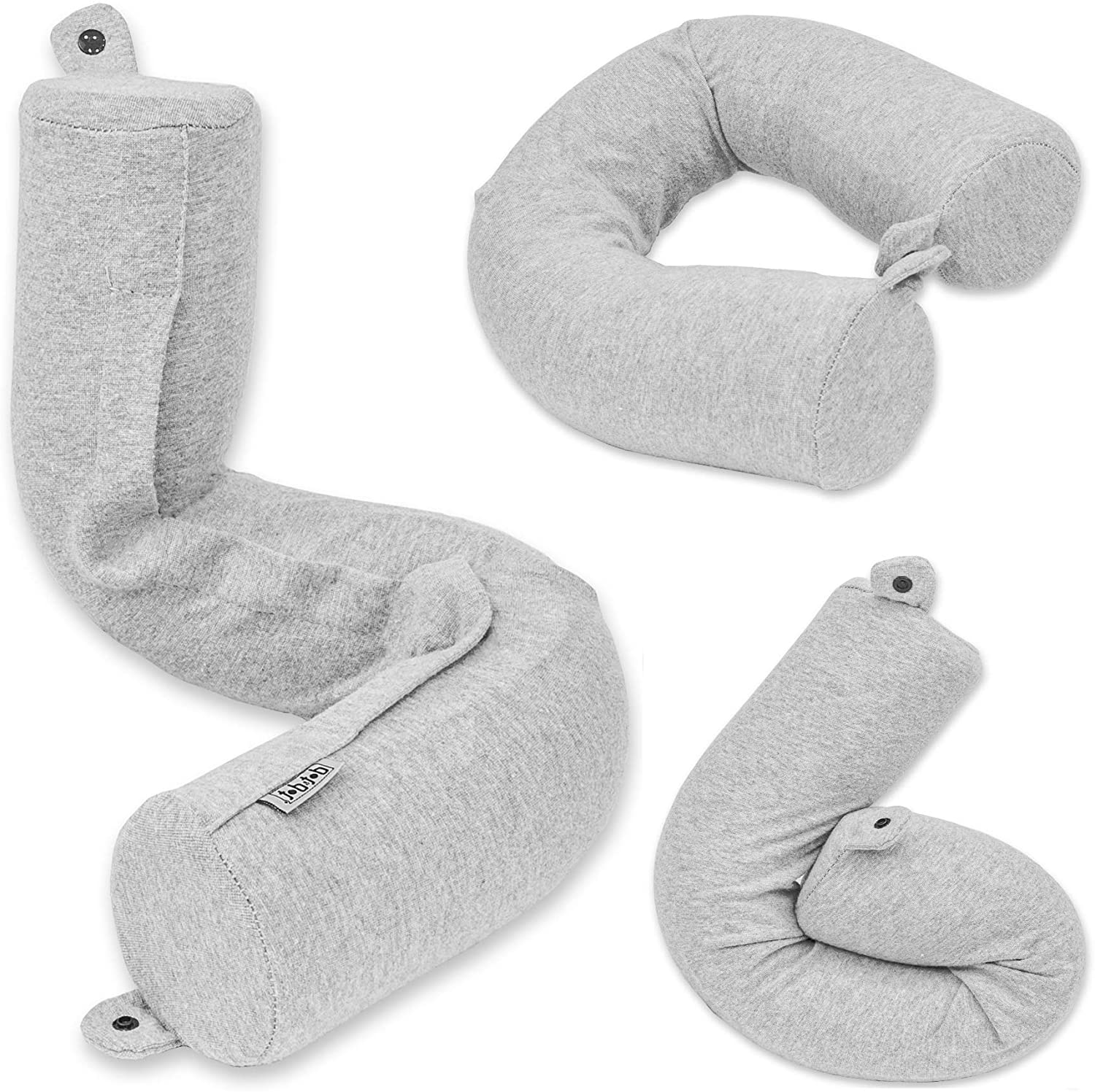 Twist Memory Foam Travel Pillow for Neck Chin Lumbar and Leg Support - for Traveling on Airplane Bus Train or at Home - Best for Side Stomach and Back Sleepers - Adjustable Bendable Roll Pillow