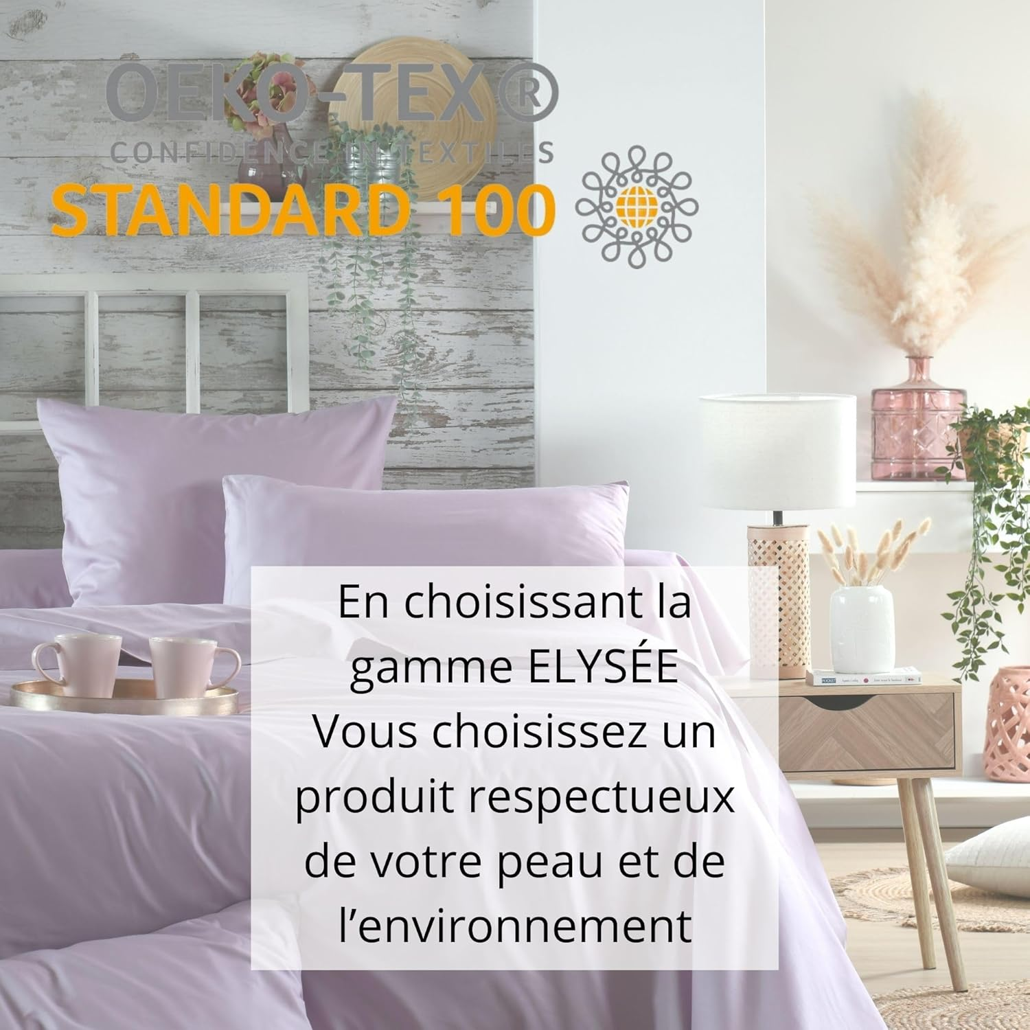 STOF - Flat Sheet - Size 180 X 290 Cm - Quality Cotton Percale - 100% Cotton with Oeko-Tex Certified - Colour: Parma - Elys&eacute;e Model - Bed Linen for Home - Soft and Comfortable image number 1