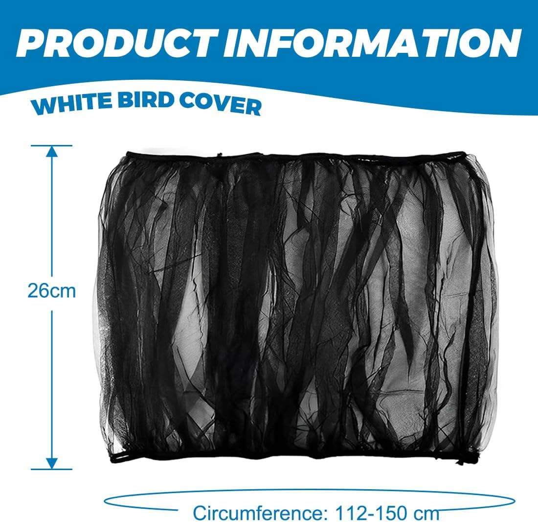 JEYORZY 1 X Bird Cage Cover, Adjustable Bird Cage Cover, Bird Cage Seed Catcher, Protective Net for Bird Cages, Parrots, Nylon Mesh, Suitable for Cages with a Circumference of 112-150 Cm, Black-M image number 5