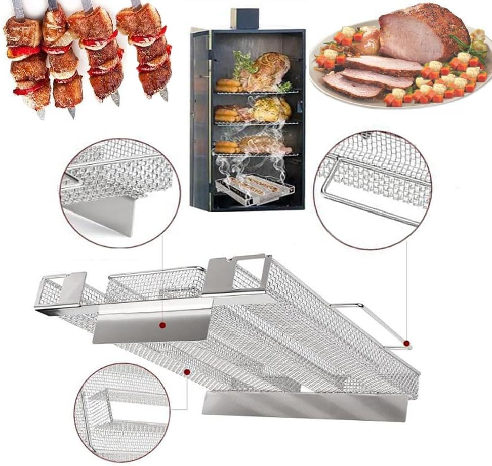 Cold Smoke Generator, Pellet Smoker Generator for Hot and Cold Smoking, Stainless Steel Smoker Cold Smoking, Square Cold Smoker Generator for Kettle(22 X 16.5 Cm) image number 2