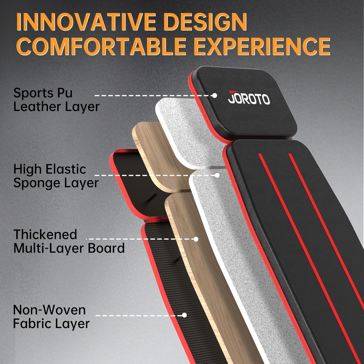 JOROTO Weight Bench Adjustable, Foldable Workout Bench Press, 350KG Load Strength Training Benches for Home Gym Full Body Workout, Roman Chair image number 3