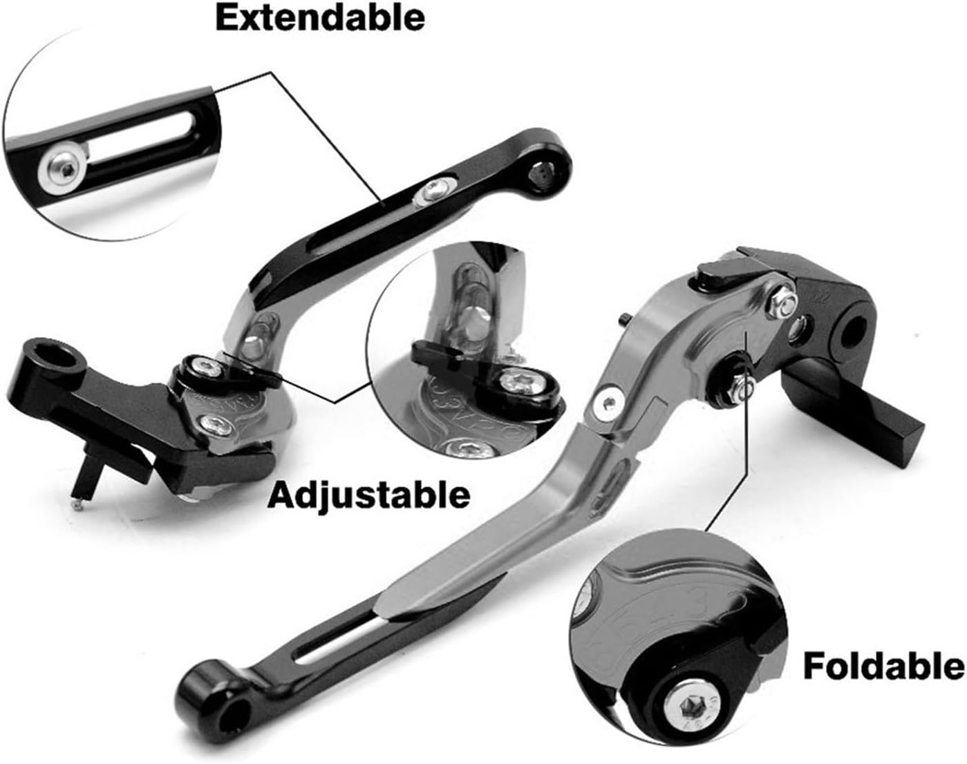 Motorcycle Accessories for Kawasaki Z750 Z 750 2007 2010 2011 2012 Adjustable Brake Clutch Levers Handle Bar Grip Ends(14) image number 4
