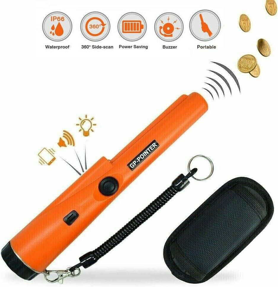 Handheld Waterproof Metal Detector Automatic Pinpointer Treasure Hunter (Orange) - Black image number 4
