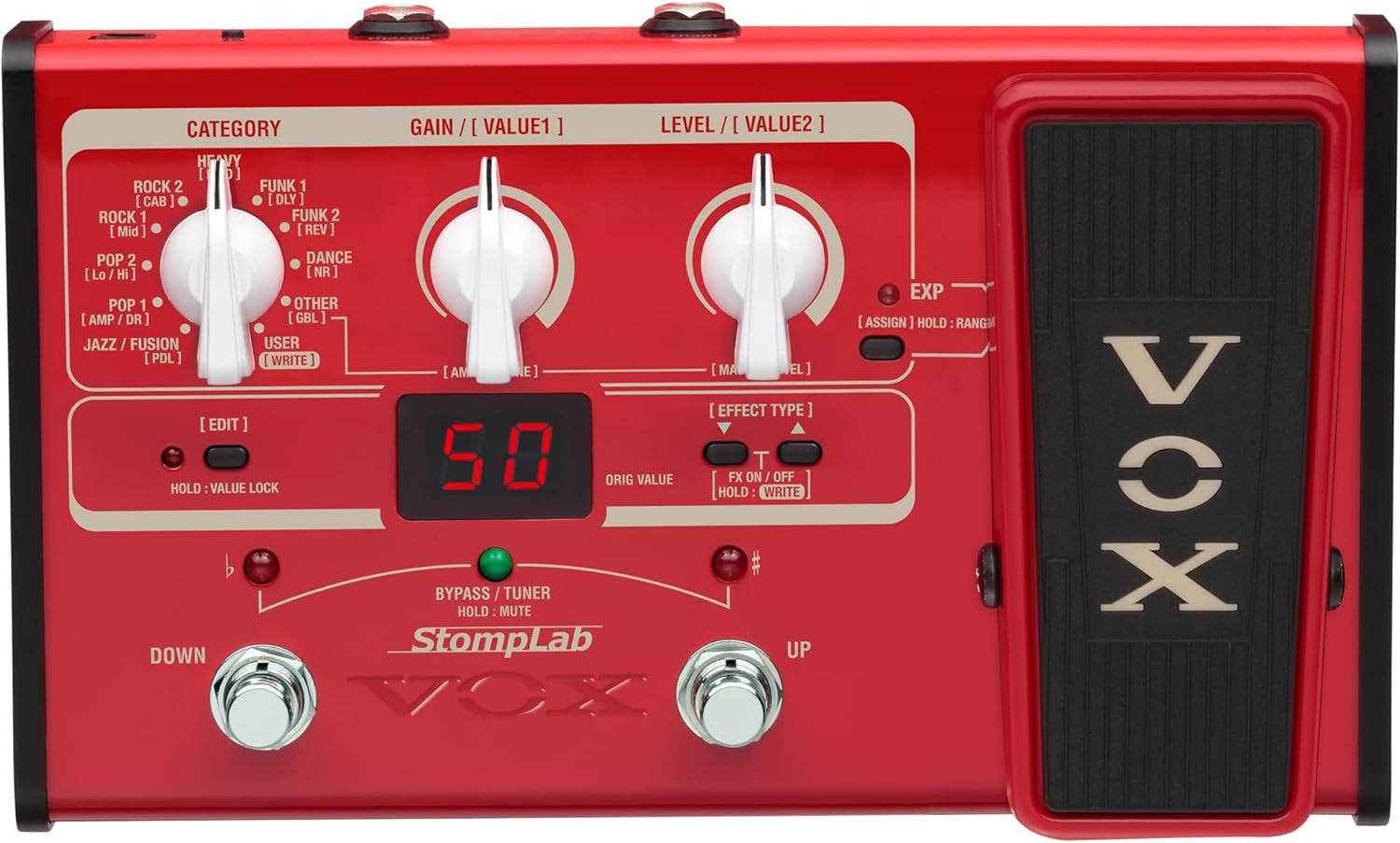 VOX Stomplab 2B Multi-Effects Modeling Pedal with Expression for Bass Guitar - 2B Modeling Bass Guitar Effects Pedal