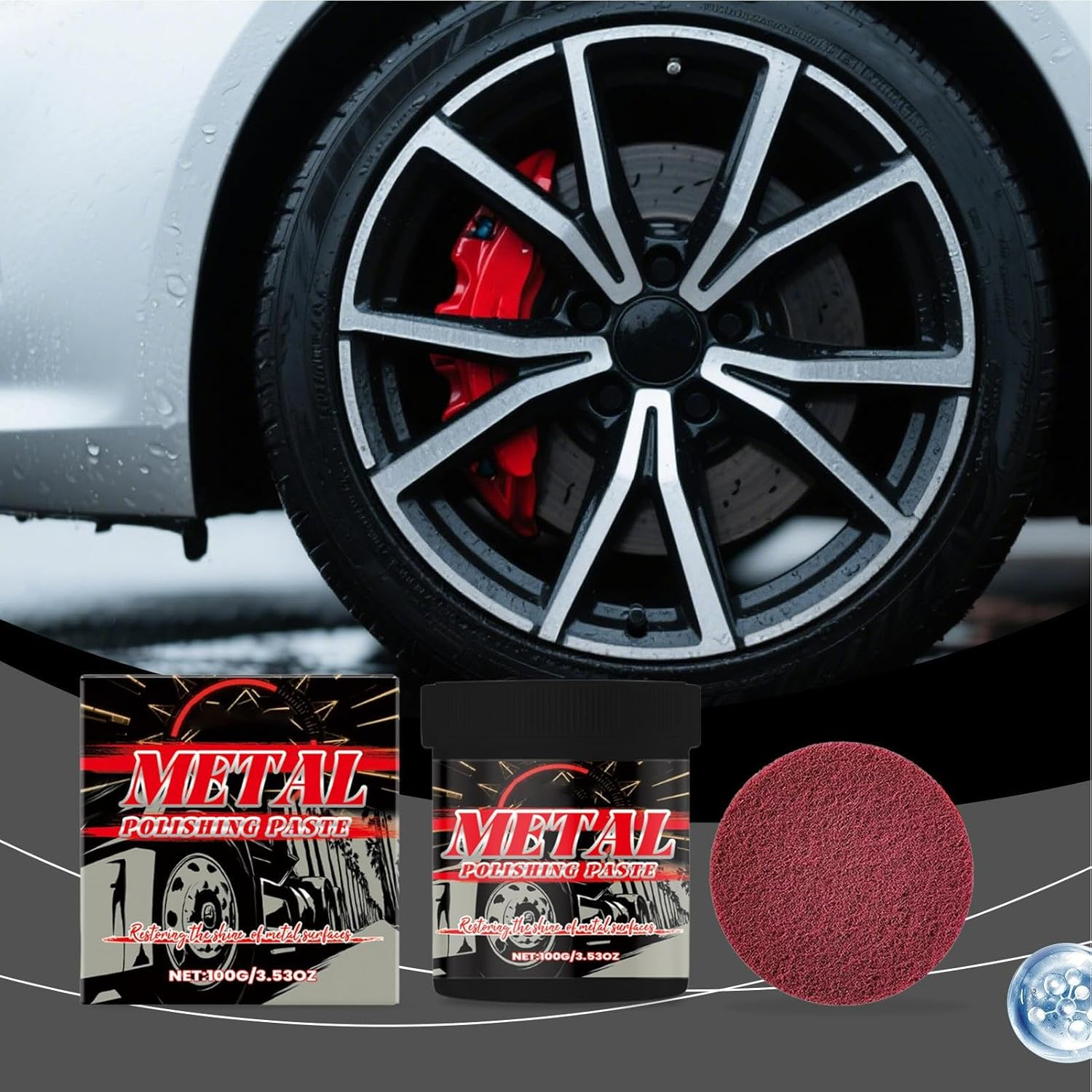Car Metal Polish Cream | Automotive Tarnish Remover Repair Agent | Automotive Maintenance Repair Protectant Paste Removes Oxidation Tarnish Stains Discoloration Swirls image number 1