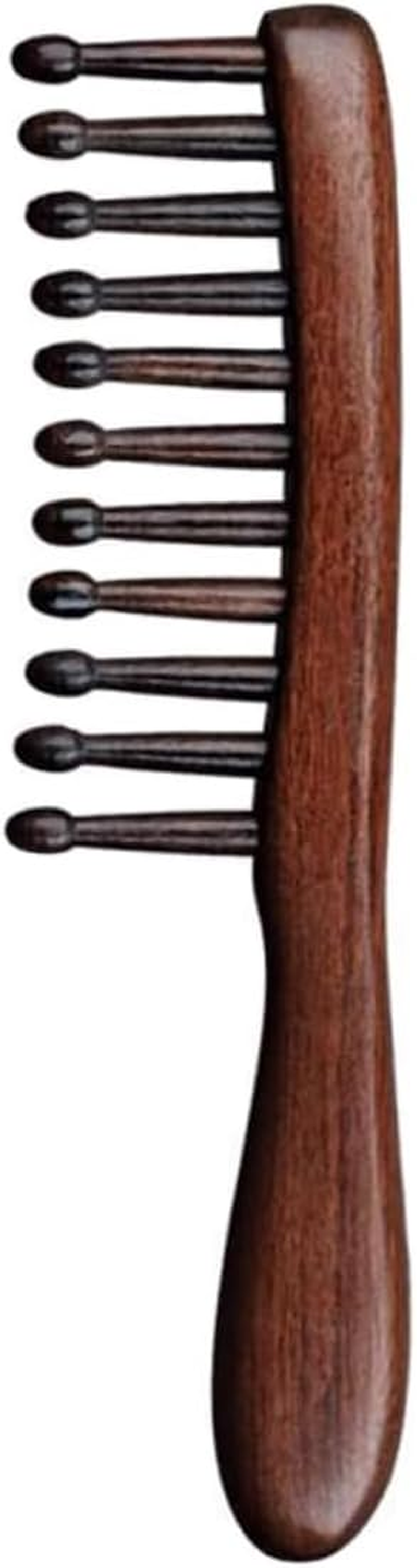 Lexziuo 1PCS Wide Tooth Wooden Comb for Scalp Massage - Natural Hair Detangler & Styling Comb for Men & Women with Comfortable Long Handle image number 6