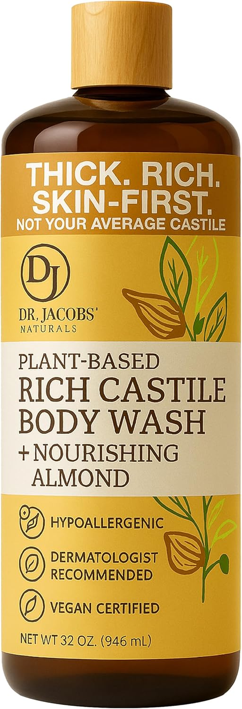Dr. Jacobs Naturals - Almond Honey Pure Castile Soap - 950Ml image number 4