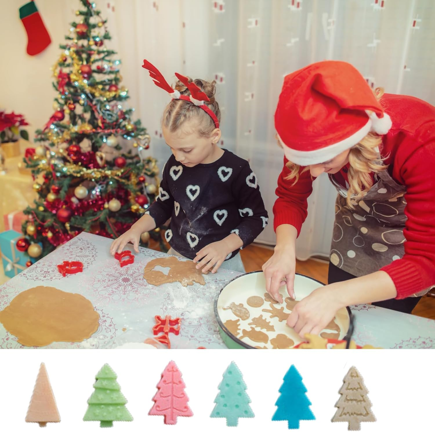 Christmas Tree Silicone Mold, 1 X Christmas Tree Chocolate Mould Baking Mould Soap Melt Candy Cake Jelly Baking Molds for Christmas Decoration Family Party DIY image number 2