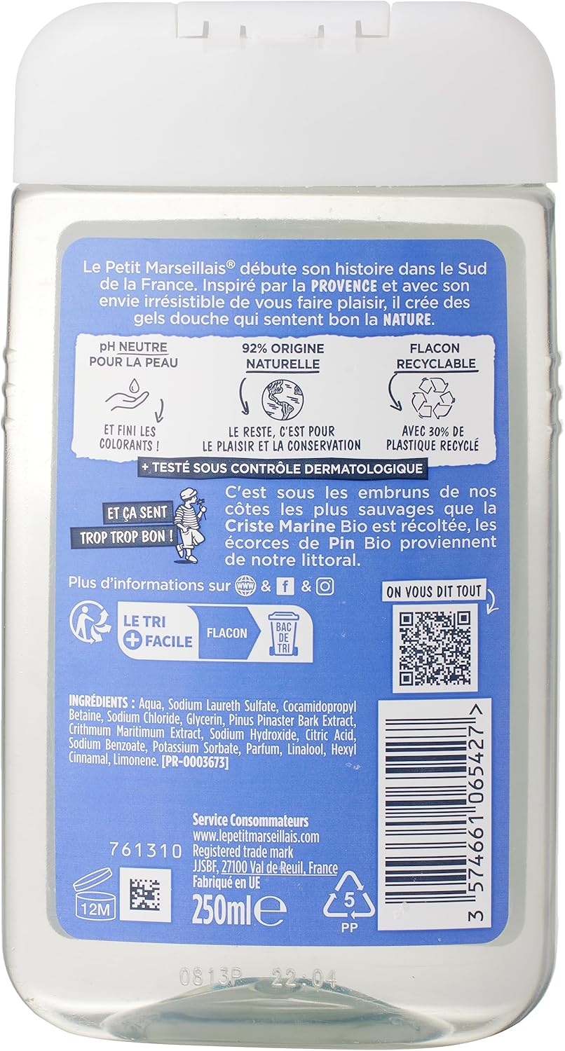 Le Petit Marseillais Shower Gel for Men Pine and Sea Fennel 250 Ml image number 2