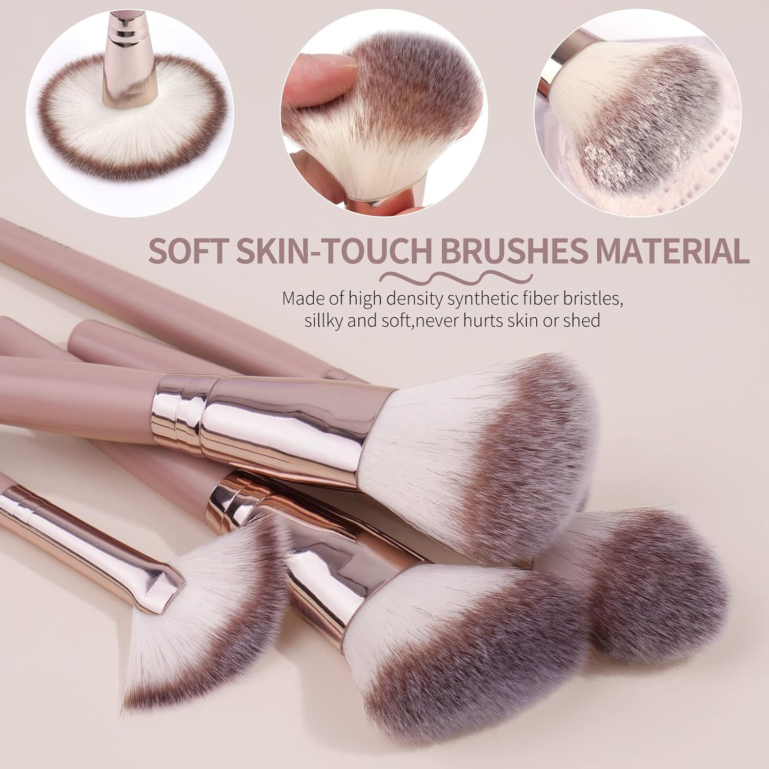 Makeup Brushes 11 Pcs Easy-Taken Travel Makeup Brush Set Foundation Eye Shadows Blush Face Powder Concealer Mini Make up Brushes with Case (Pink) image number 5