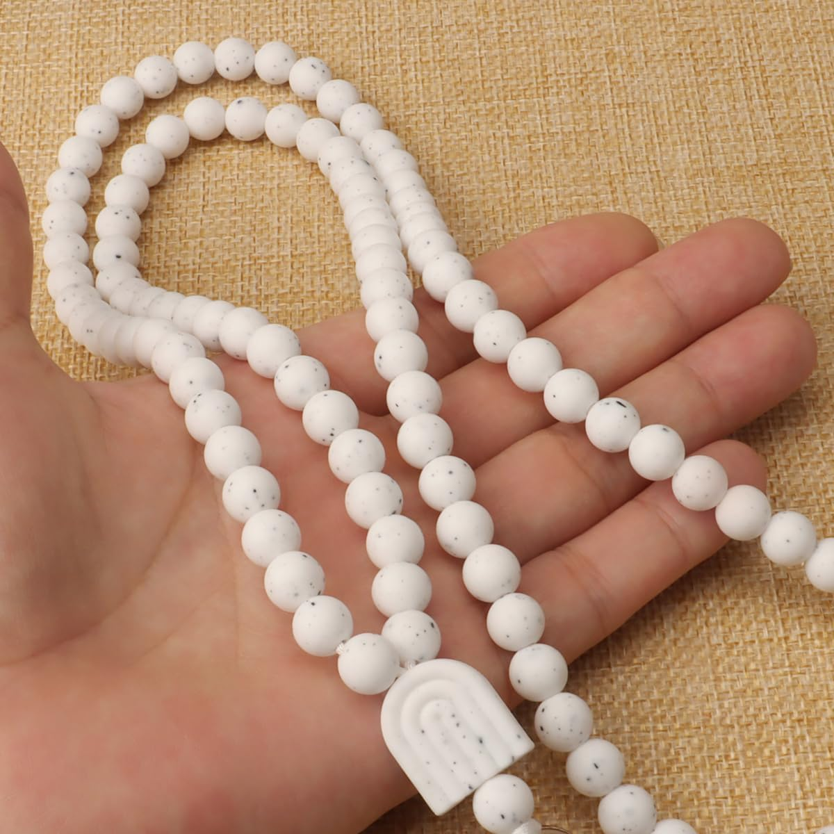 Teacher Lanyard for Id Badges and Keys Cute Silicone Lanyards Super Soft Comfortable Beaded Lanyard for Women Gift