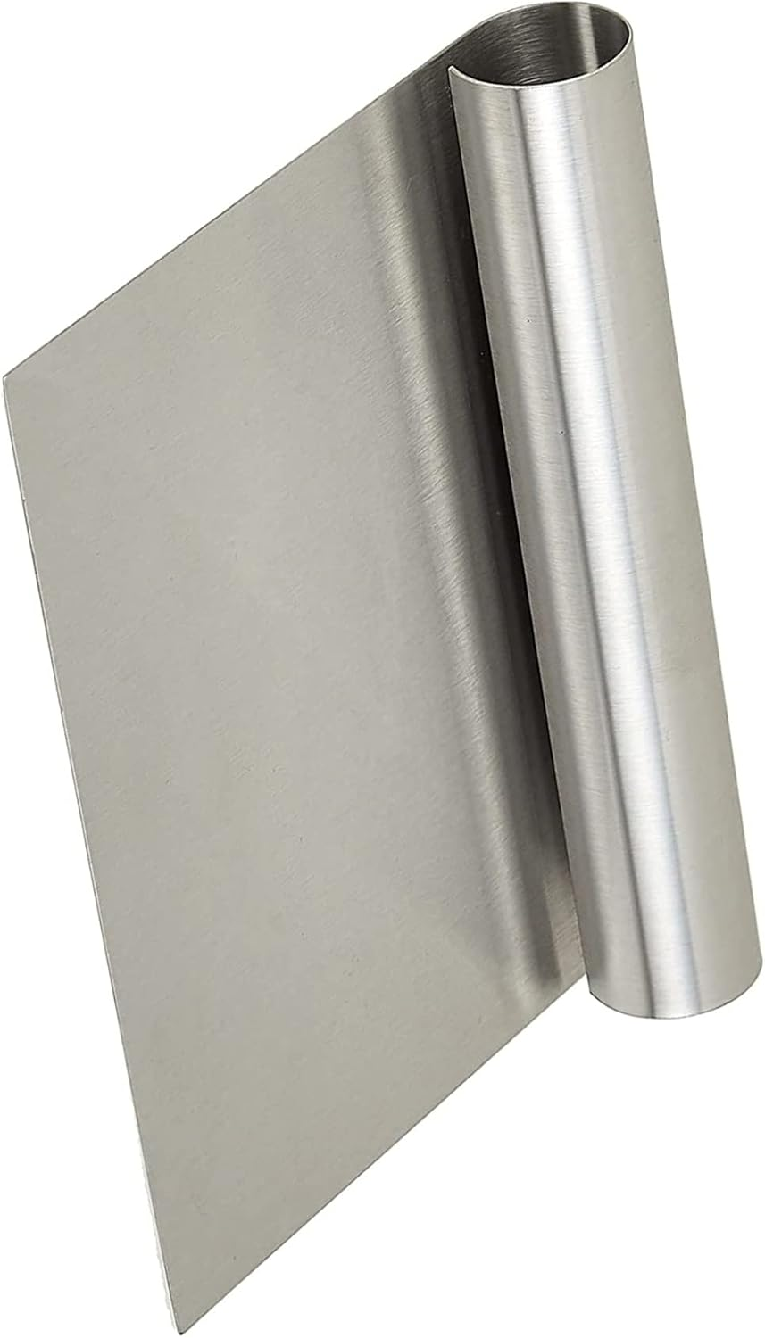 Sulfar Stainless Steel Smoother Edge Cake Scraper/Pizza Dough Scraper Cutter/Kitchen Flour Pastry, Silver image number 1