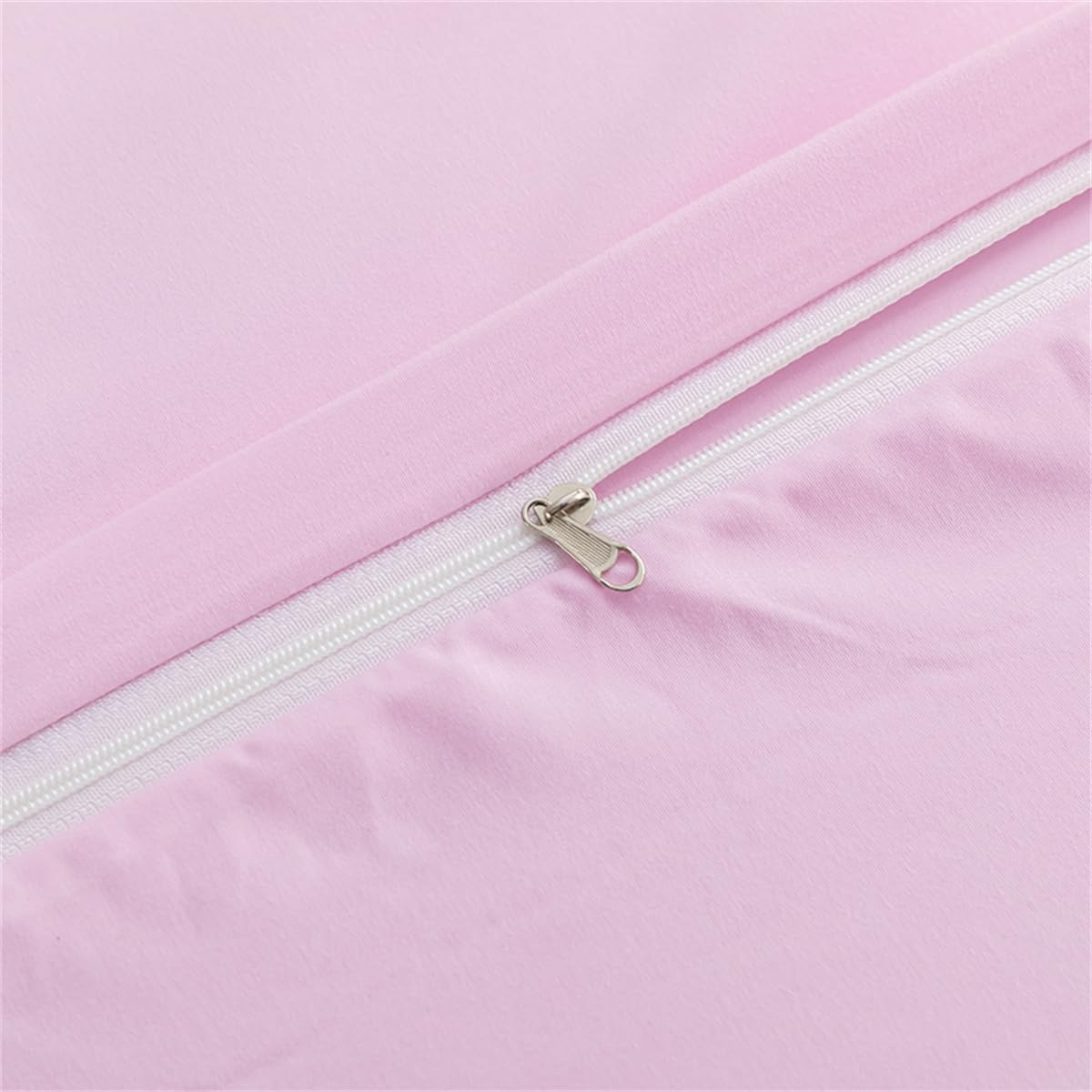 Solid Color Duvet Cover Set, 3 Pcs Doona Cover Set Microfiber Bedding Set for Teens Kids Adult, Lightweight Durable Reversible (Pink, Quilt Cover Set - Double) image number 2