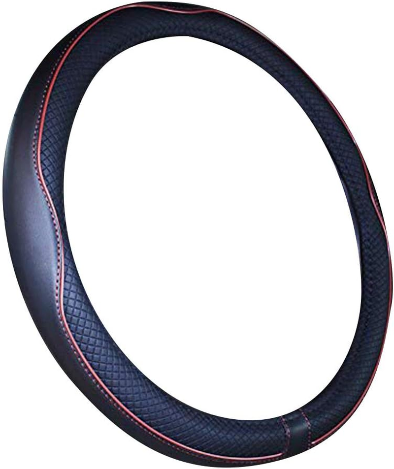 Boat Steering Wheel Cover Microfiber Leather 13-13.5 Inch (Black) image number 2