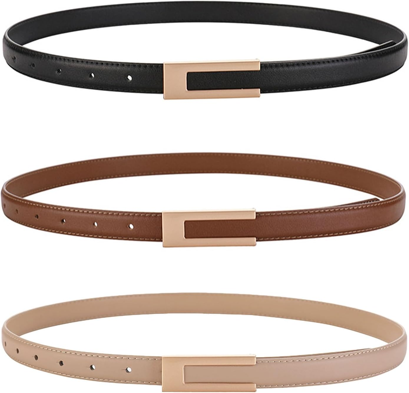 KEYRI Ladies Adjustable Leather Belts for Women Ladies Belts Retro Vintage Belt Women'S Accessories Skinny Belt for Dresse Jeans Buckle Thin Waist Belt Waist Strap Waistband