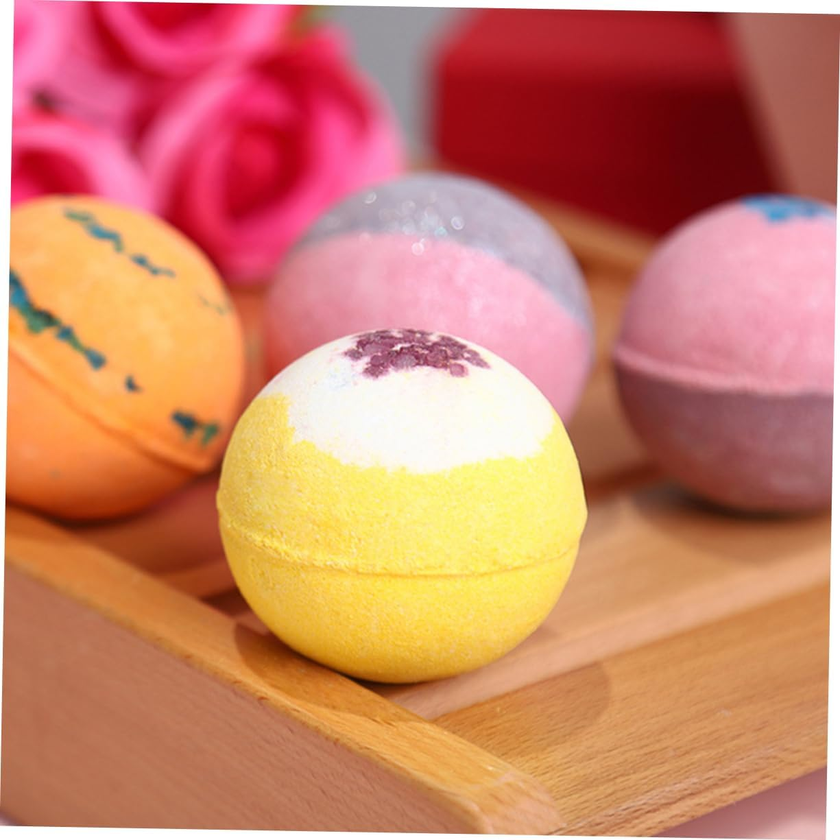 PLAFOPE 6Pcs Two Tone Shower Creative Balls Relaxing Bath Salt for Home Travel Spa Women With image number 6
