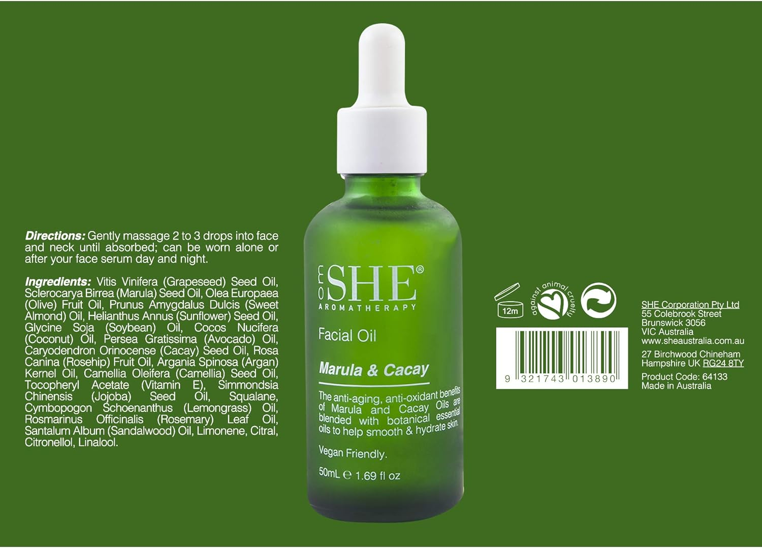 Om SHE Aromatherapy Facial Oil - Marula & Cacay image number 1