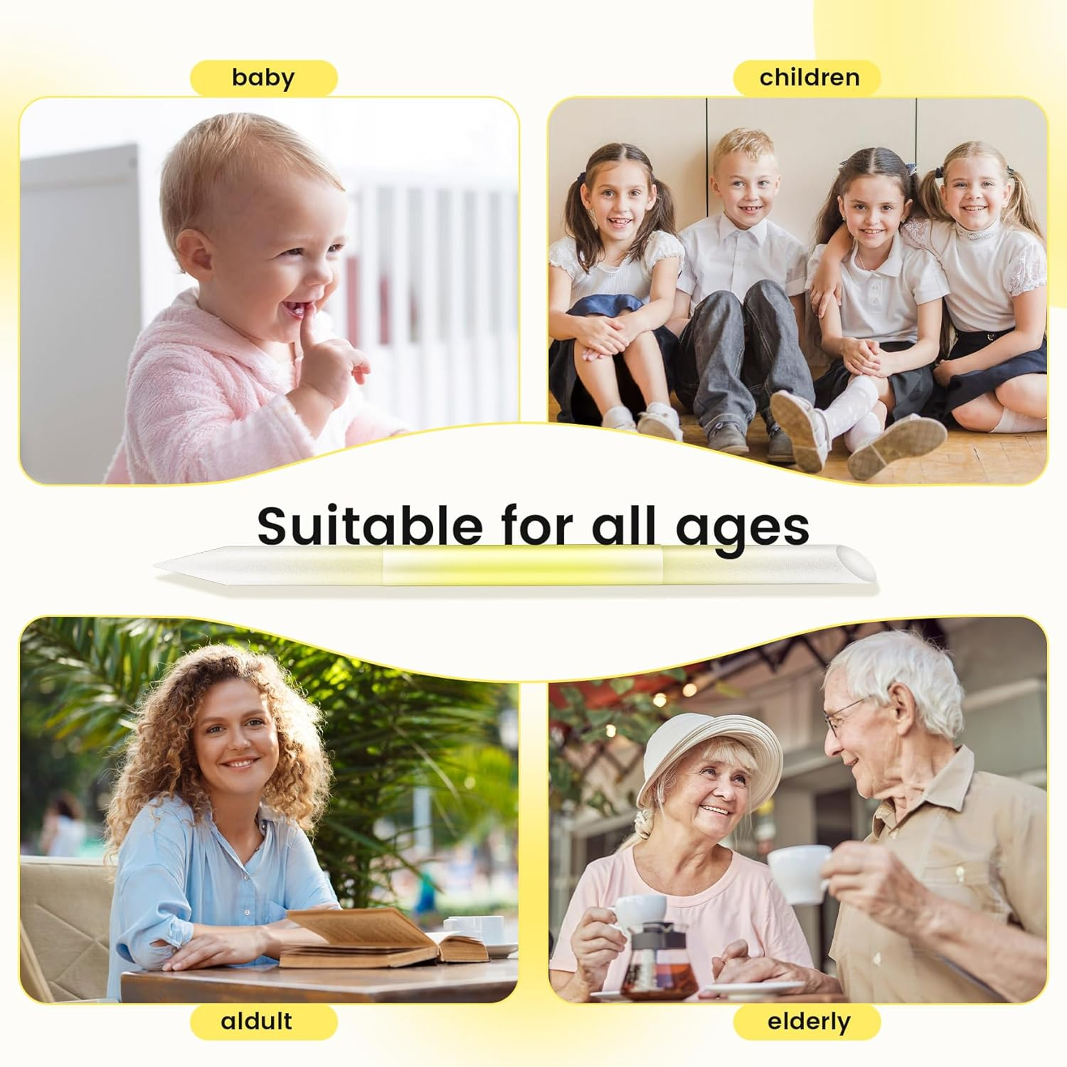 BEZOX 2 Pieces Glass Cuticle Pusher - Double Ended Manicure Sticks - Premium Glass Manicure Tools - Fingertip File for Callus and Dry Skin, Nail Shaper - Yellow image number 4