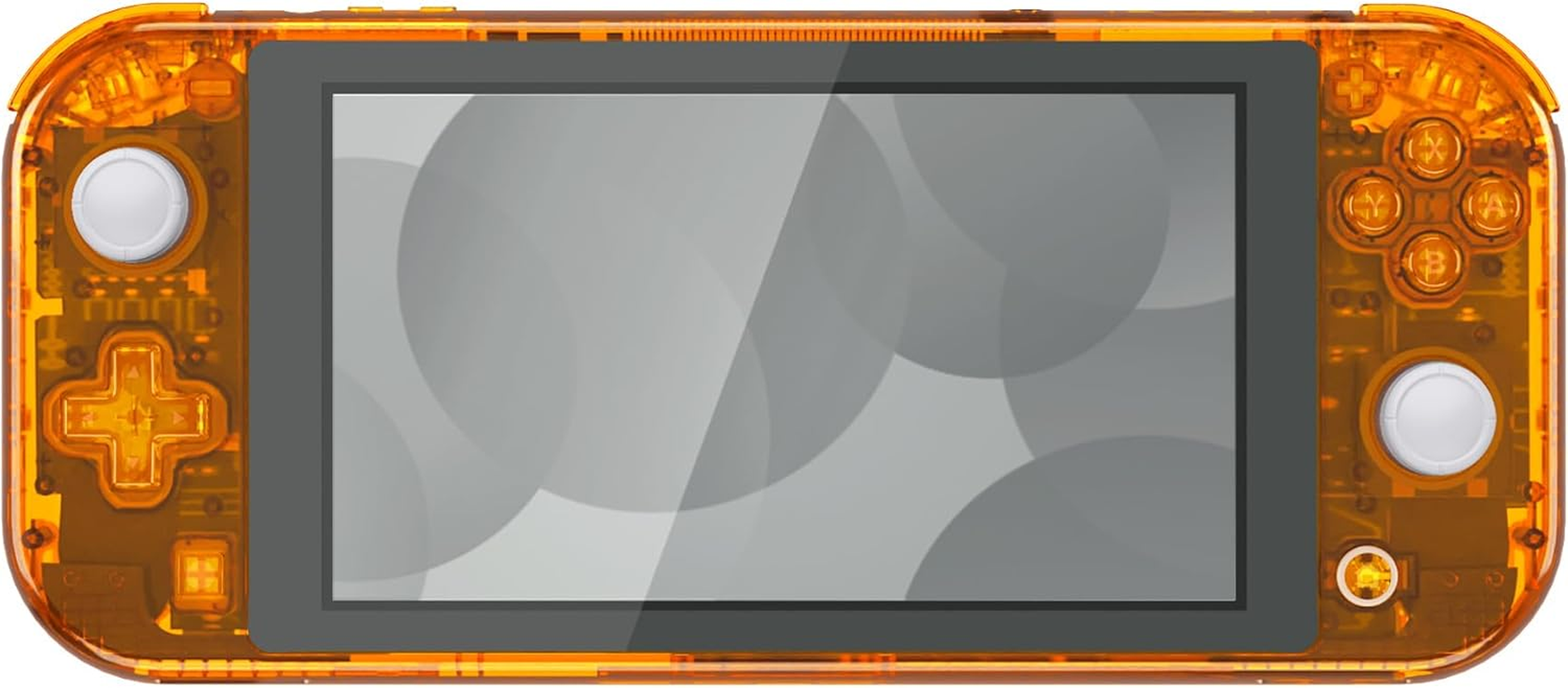 Extremerate Crystal Clear Orange DIY Replacement Shell for Nintendo Switch Lite, NSL Handheld Controller Housing W/Screen Protector, Custom Case Cover for Nintendo Switch Lite - No Controller image number 2