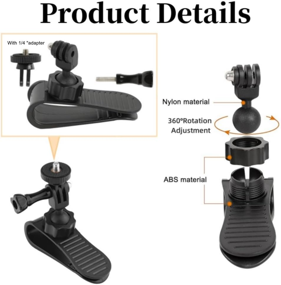 Car Sun Visor Mount for Insta360 X4 X3 X2 DJI Osmo Pocket 3 Action 4 3 Gopro 12 11 10 9 8 7,Car Mount inside Holder with Phone Clip,Vlog/Video POV Mount Smartphone Holder,Cell Phone Accessories image number 4