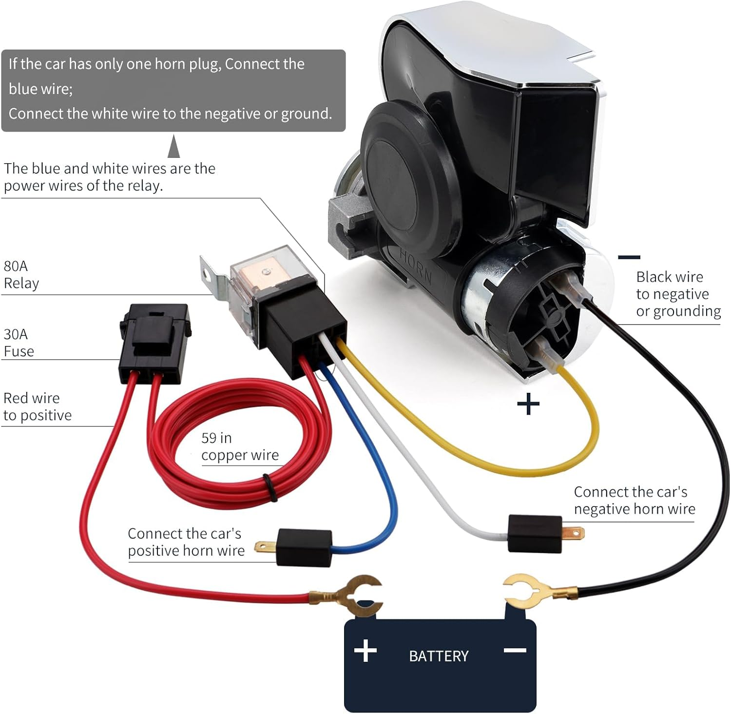 FARBIN Air Horn for Cars Trucks Motorcycle with Horn Cover Silver 12V 150DB Train Sound Car Horn Kit Super Loud Horn for Motorbike Truck Boat Pickup (12V, Silver Shell)