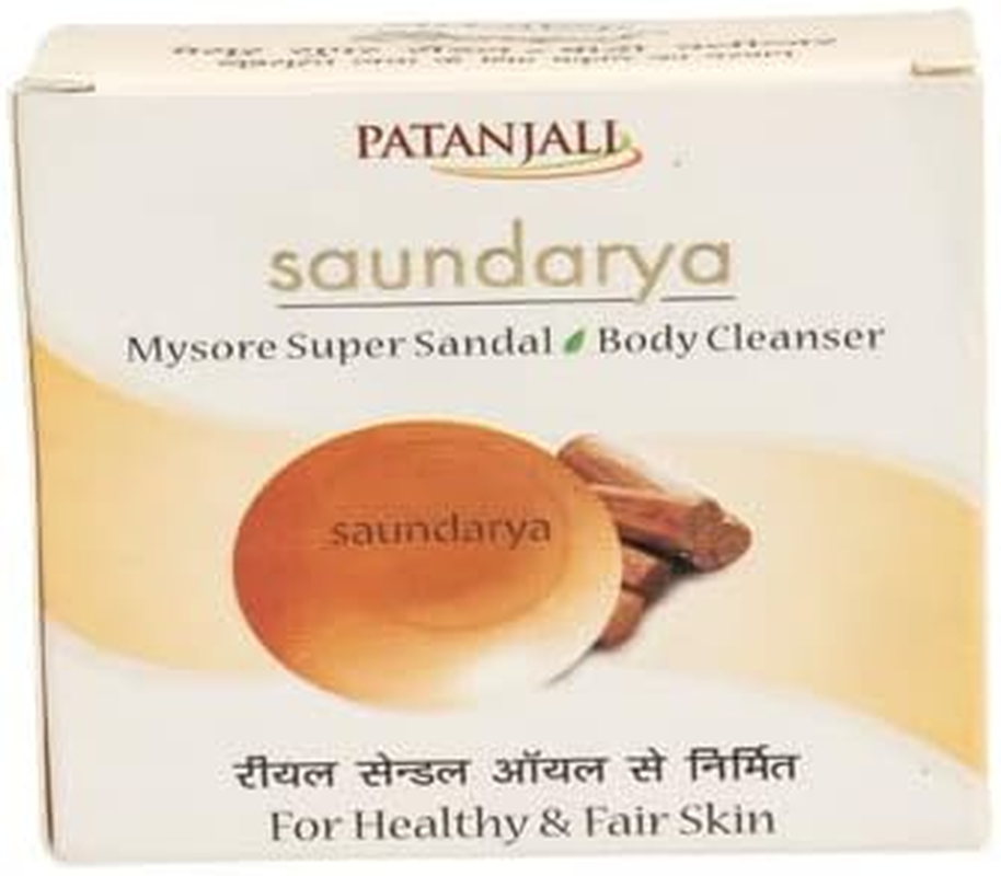 Baba Ramdev Patanjali 100% Natural SAUNDARYA Mysore Super Sandal Body Cleanser 75Gm