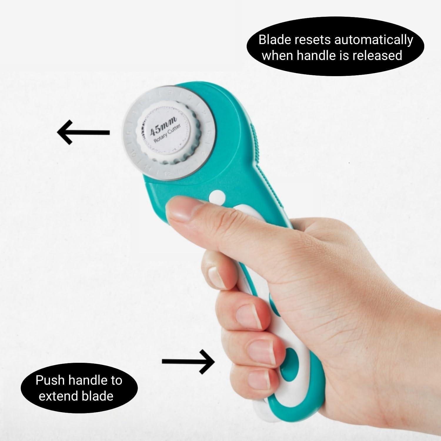 45Mm Rotary Cutter for Fabric Crochet Edge Skip Blade Perforating + 8Pcs Rotary Blades 1Set image number 1