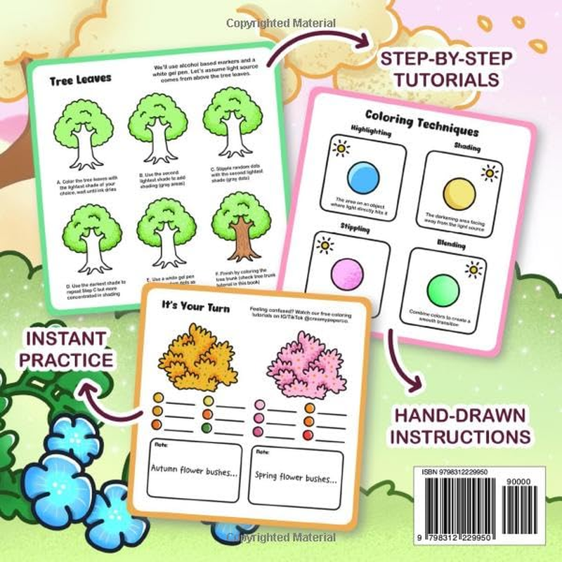 Texture Pal Plant Edition: Your Step-By-Step Texture Workbook: a Coloring Guide and Practice Book to Master Super Common Coloring Textures Such as Trees, Grass & Bushes, Flowers image number 1