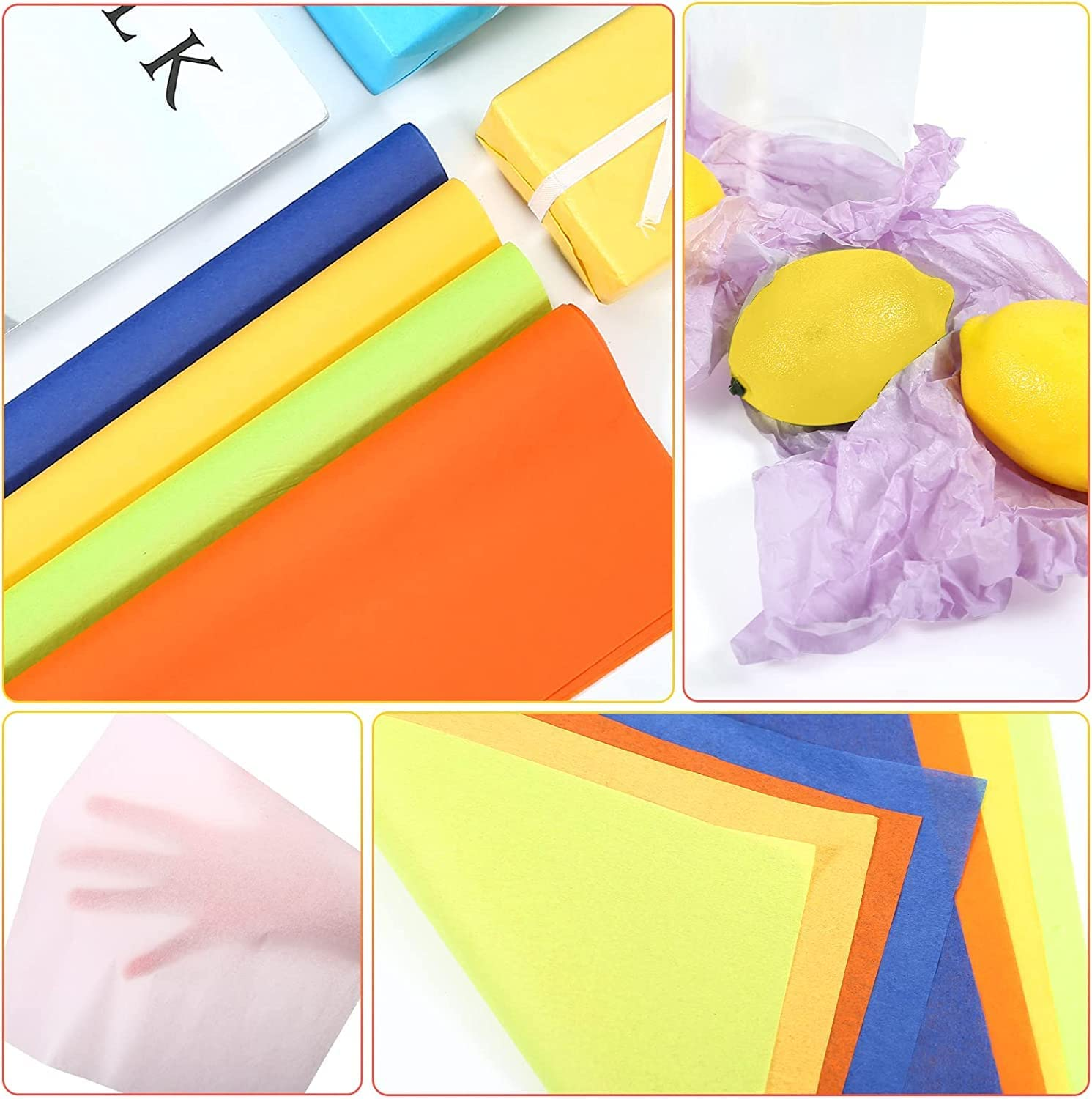 LEMESO 200 Sheets 20 Assorted Art Tissue Paper, 8 X 11 Inches (A4), 20 Colors, Gift Wrapping, DIY Art Creation, Party Decorations image number 3