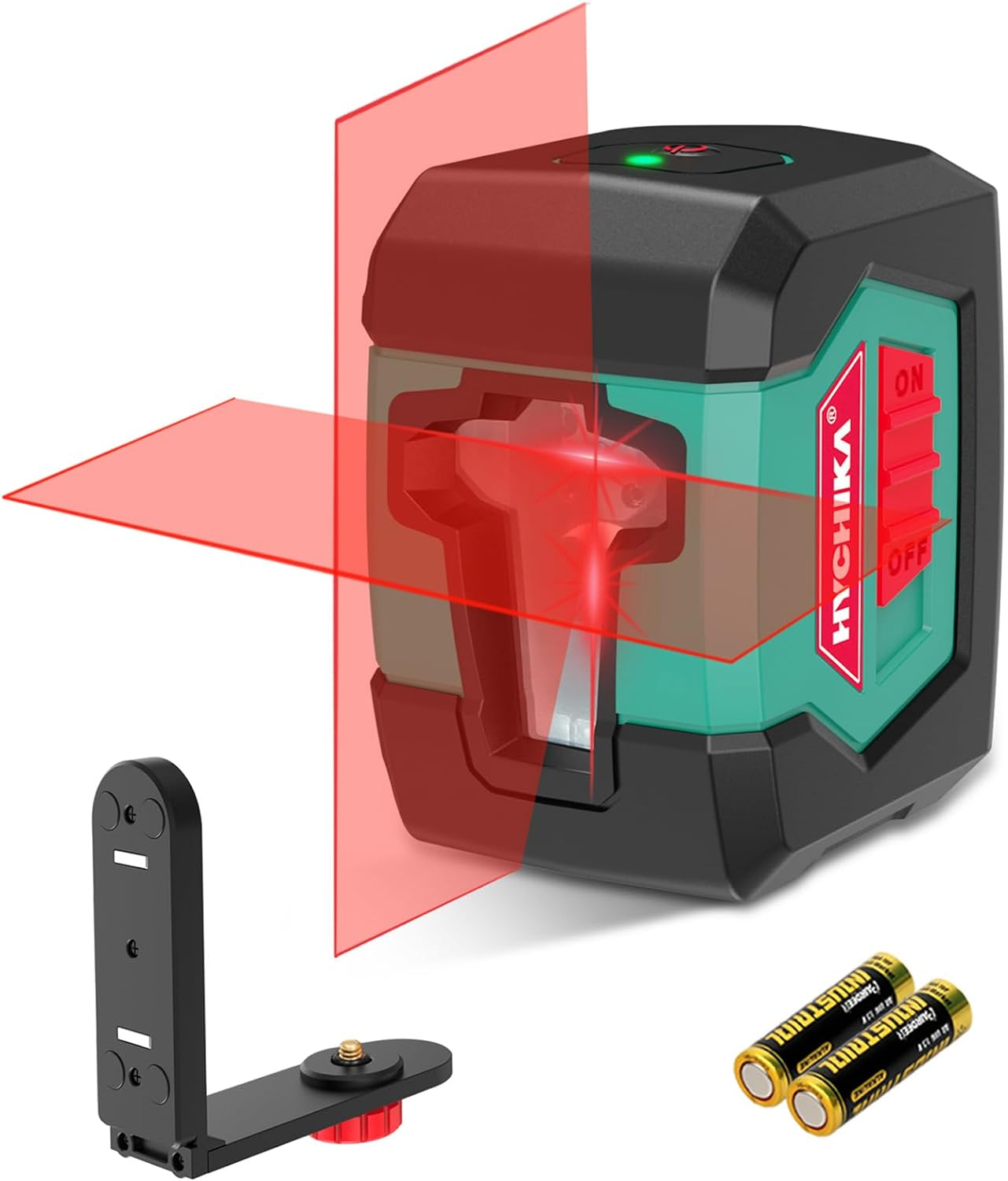 HYCHIKA Laser Level, Laser Levels Self Leveling with Double Laser Module, Laser Spirit Level with 2 Lines Horizontal/Vertical, Flexible Magnetic Base, 2 X AA Batteries Included