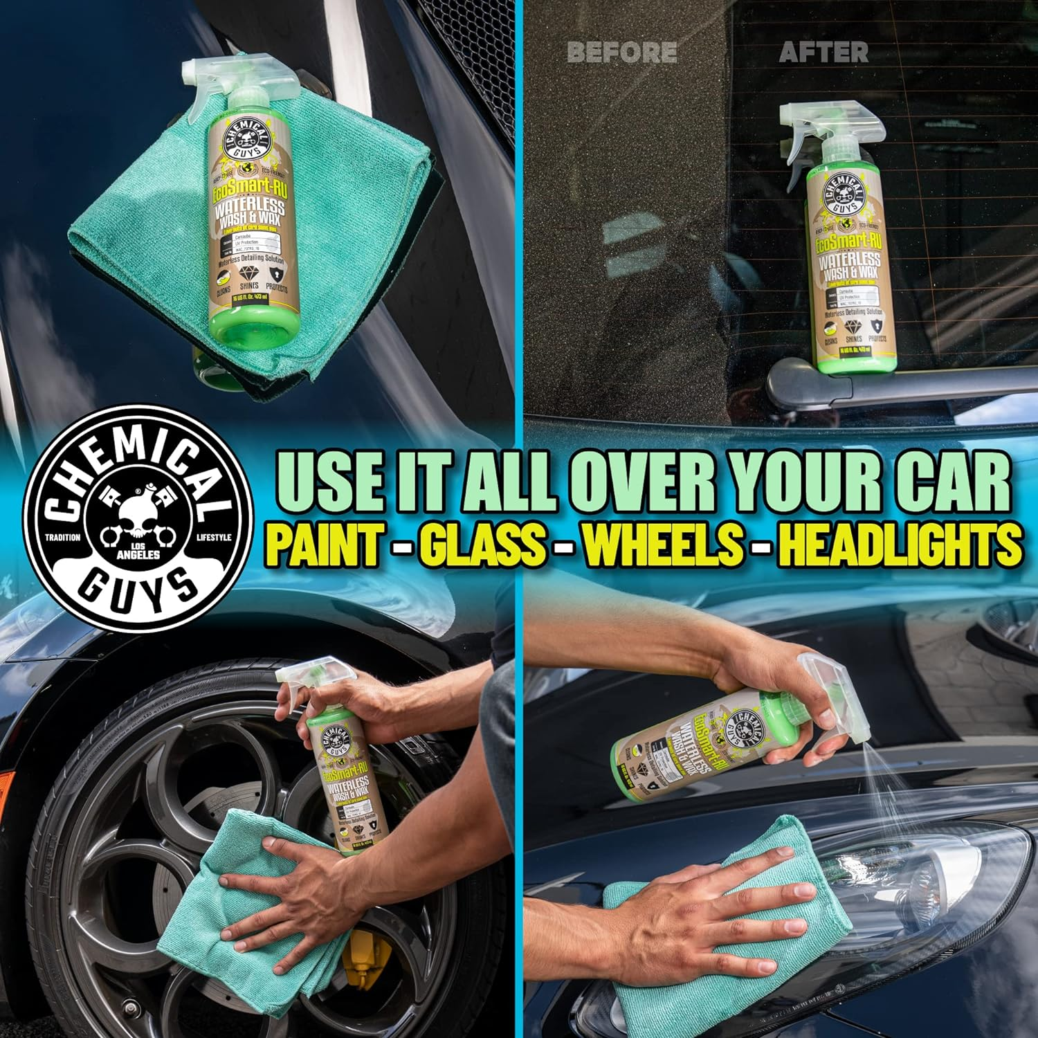 Chemical Guys WAC_707RU_16 Ecosmart-Ru Ready to Use Waterless Car Wash and Wax (16 Oz) image number 5