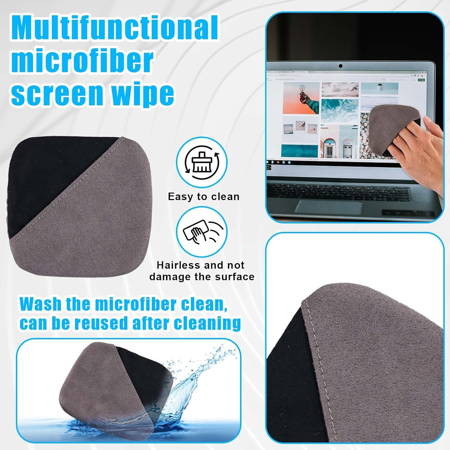 Microfiber Car Screen Cleaner Cloth - Touch Screen Cleaner Wipes for Auto Dashboard & Display image number 5