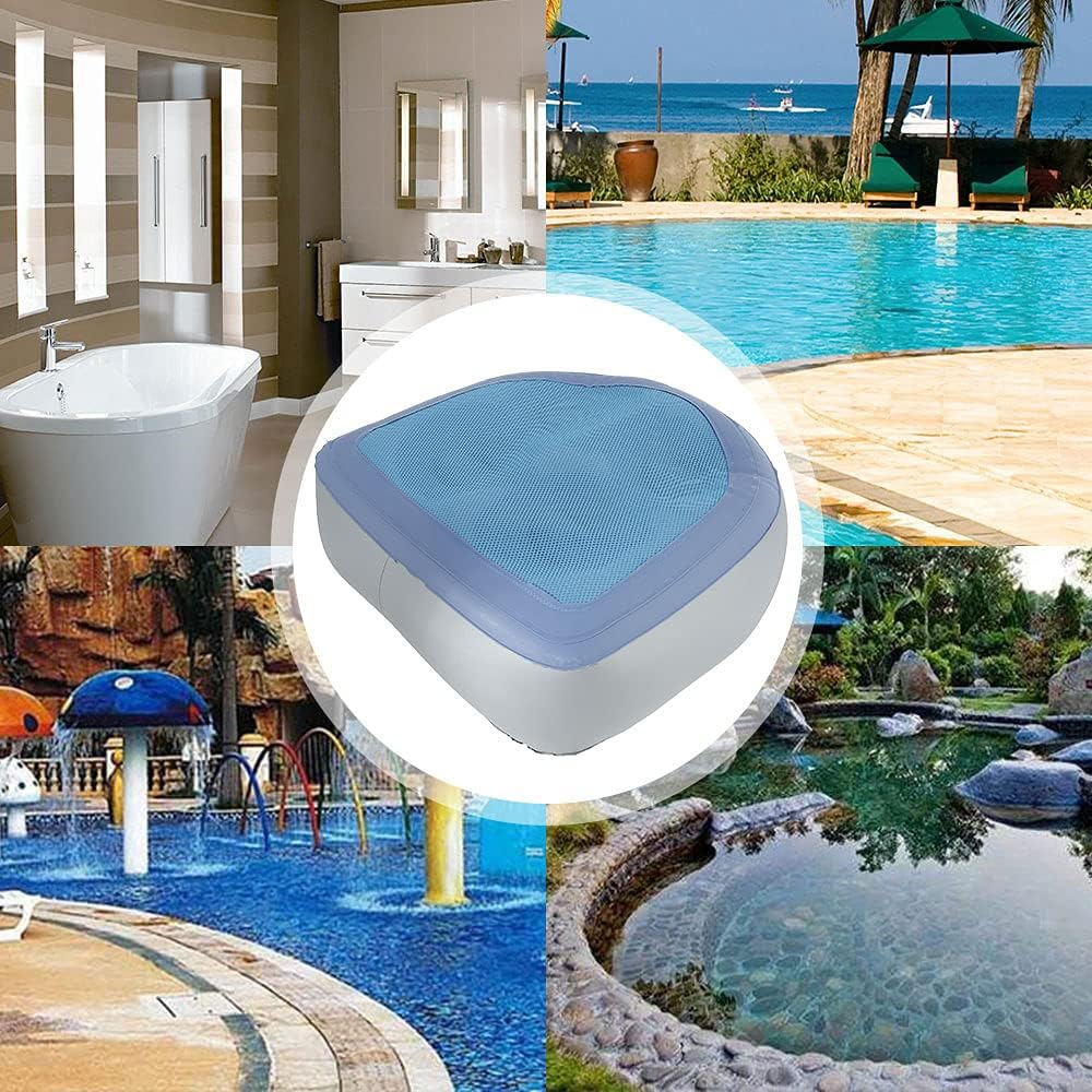 Spa and Hot Tub Booster, Soft Non-Slip Inflatable Booster Seat with Suction Cup, Comfortable Durable Seat Back Pad with Mesh for Hot Tub, Spa, Pool (Blue, 2Pcs) image number 5