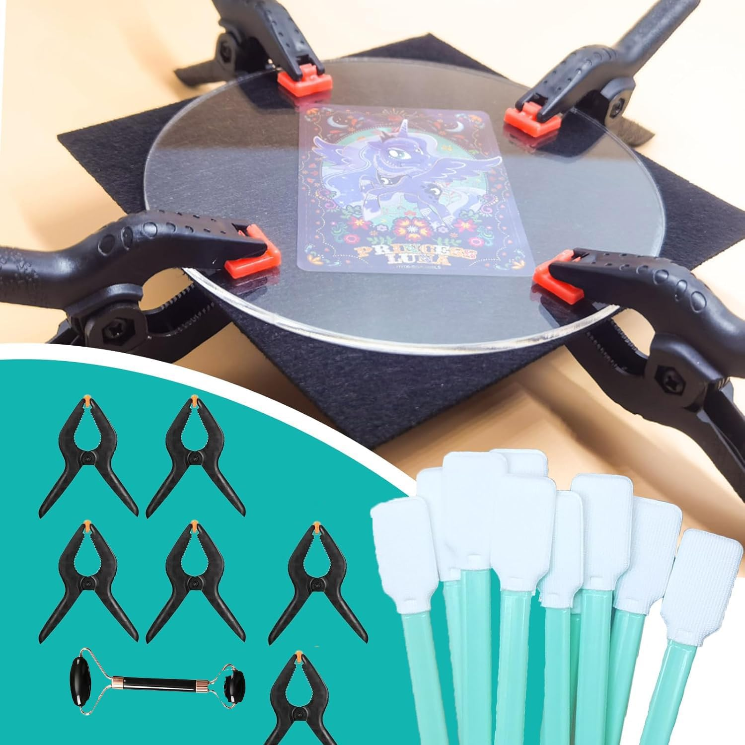 Rneswi 234 Pcs Card Cleaning Kit，10-In-1 Polishing 、Card Flattening Kit，Trading Card Cleaning with Fixing Jig and EVA Shaping Foam，For Rated Card Care image number 5