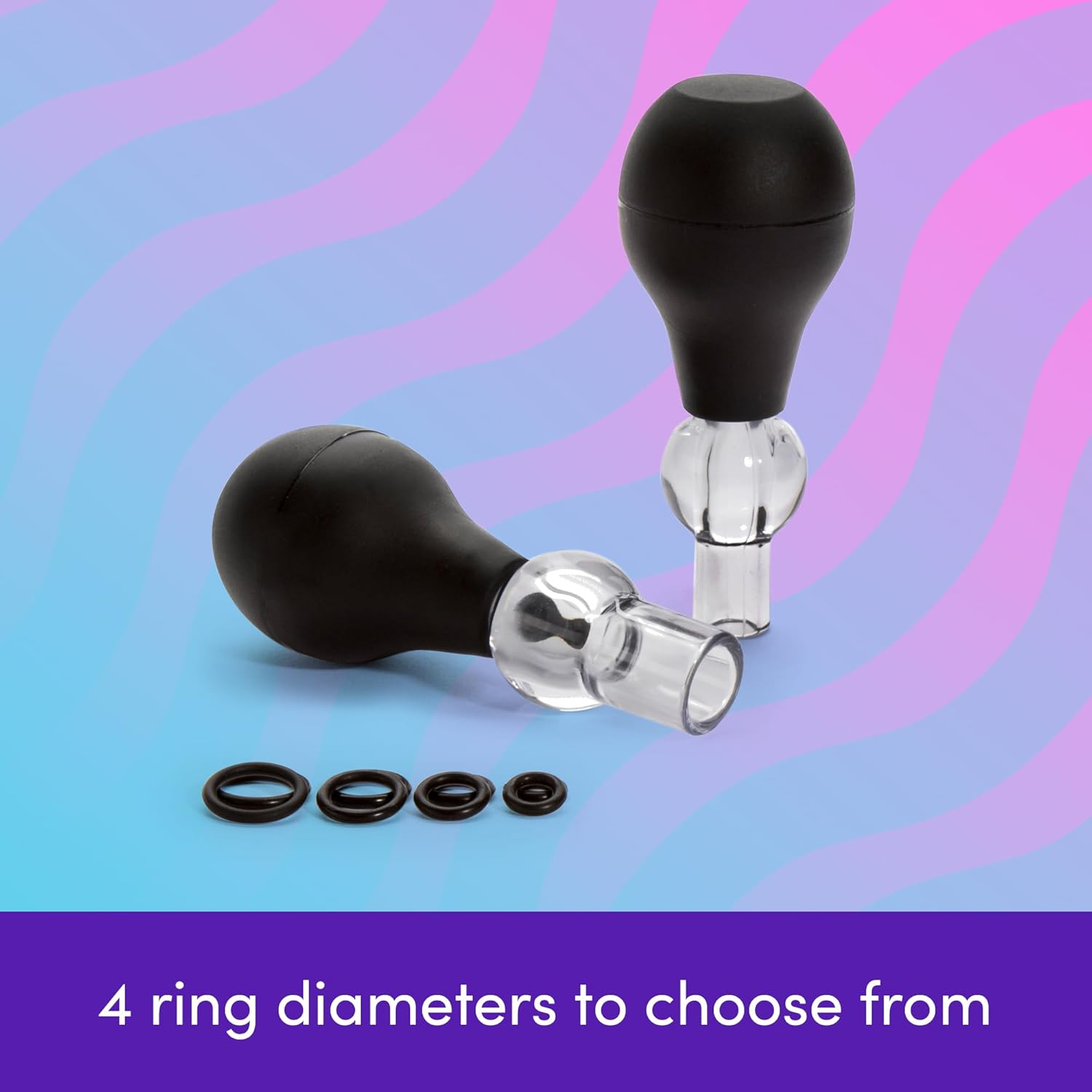 Lovehoney Nipple Suckers Pump Set | Nipple Suction Tool with Stretchy Rings | Beginner Sex Toy Gifts for Women | Vacuum Cupping Breast Stimulator for Increased Sensitivity | Couples Sex Toys | Black