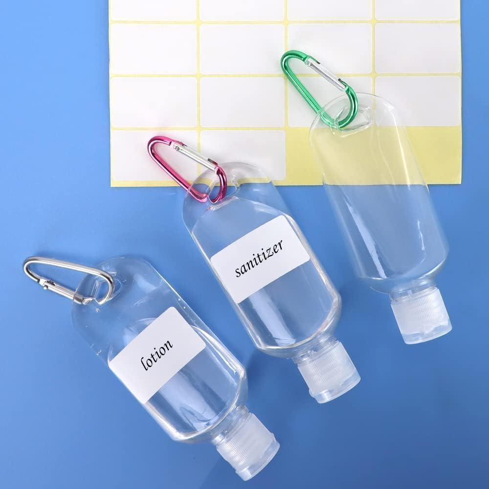 WRENYZK 12 Pcs Travel Bottles with Keychain, Hand Sanitizer Holder, Leakproof Refillable Squeeze Containers, 2 Oz (60 Ml) Portable Squeeze Bottles Kits with Flip Cap for Home Office Outdoor image number 5