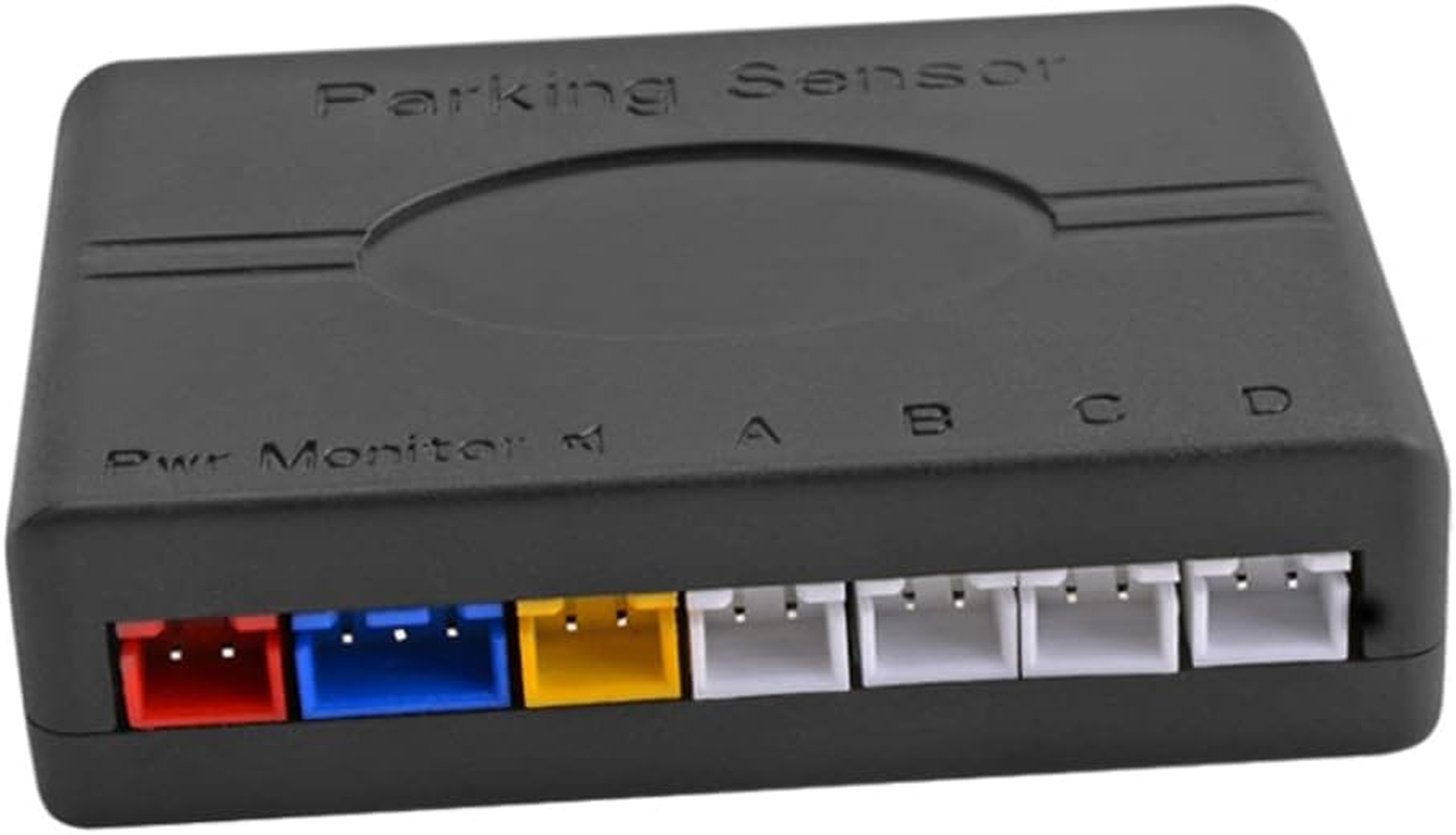 Mobestech Car Parking Warning System with 4 Probe Reversing Radar Sensors, Silver Led Backup Sensor Kit for Rear Parking Safety and Distance Alert