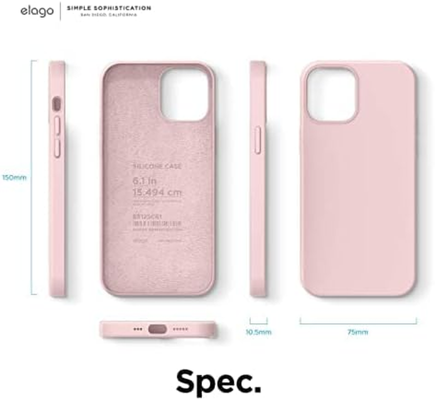 Elago Liquid Silicone Case Compatible with Iphone 12 &Compatible with Iphone 12 Pro Cover (6.1"), Premium Silicone, Full Body Protection : 3 Layer Shockproof Cover Case (Lovely Pink) image number 4