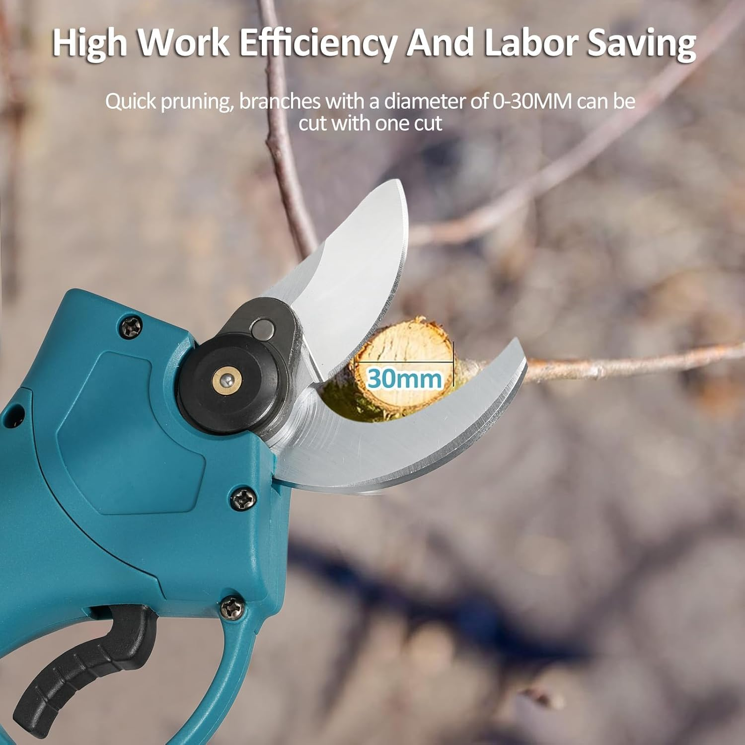 Cordless Electric Pruning Shears with LED Display, 1.2" (30Mm) Cutting Diameter, Compatible with Makita 18V Batteries, Ideal for Gardening, Tree Pruning, Fruit Branches, Flowers, Shrubs & Bonsai image number 2