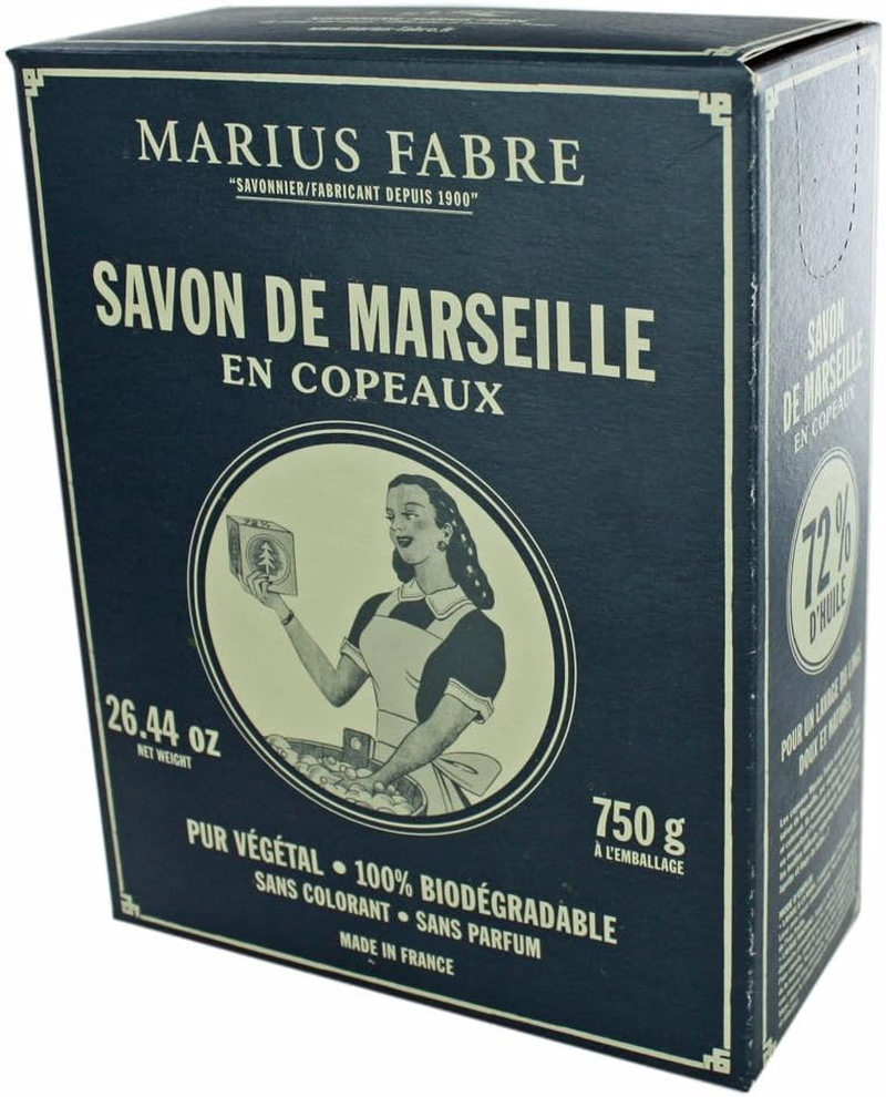 Marius Fabre Marseille 72% Oil Biodegradable Laundry Soap Flakes - 750G image number 2