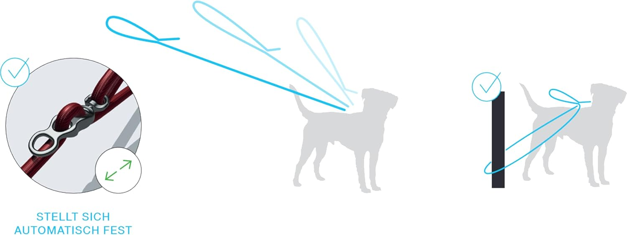 Curli Adjustable Comfort Dog Lead Vario Vario, Black, 0.3 X 78.7 Inches (0.8 X 200 Cm) (S Size) image number 3