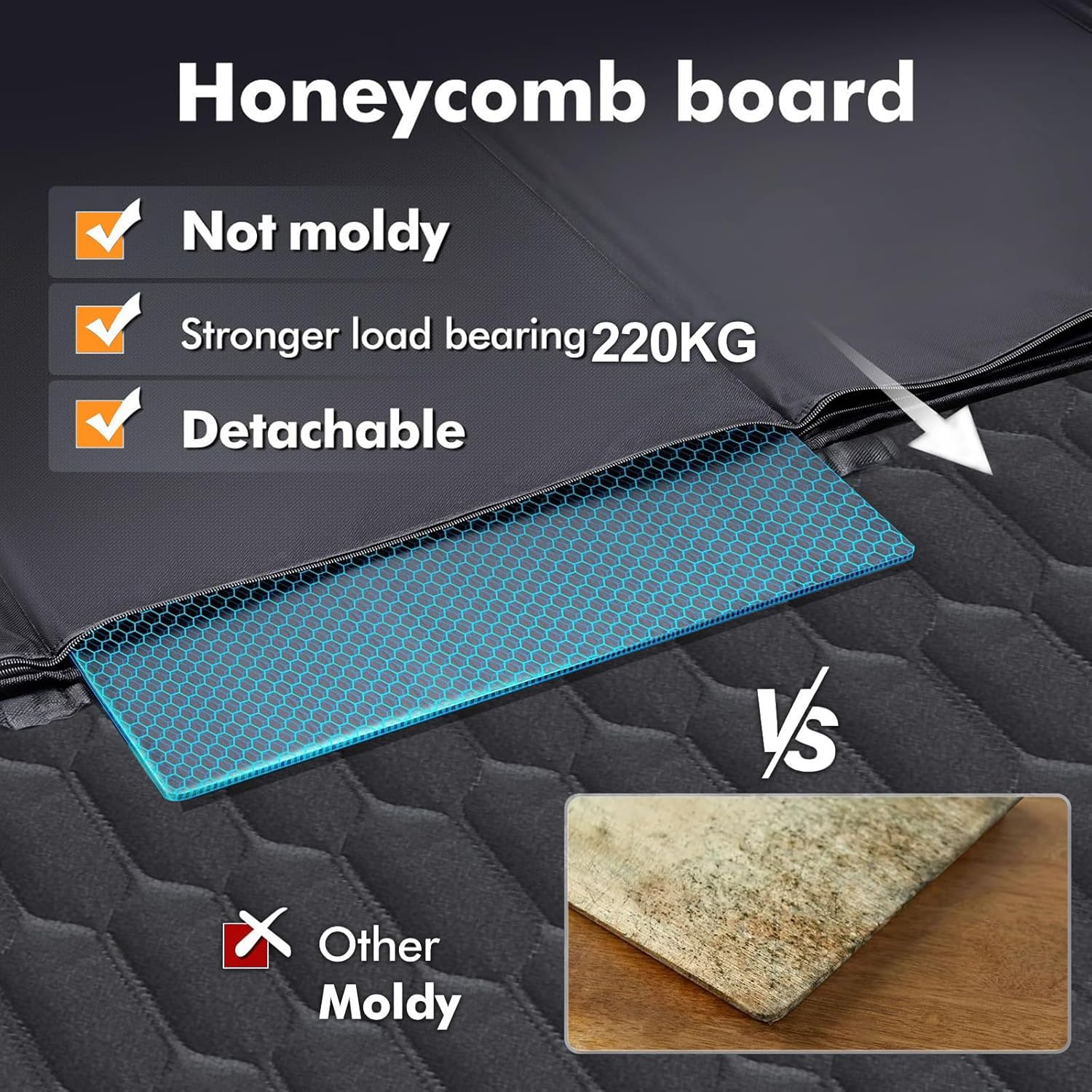 Hard Bottom Dog Car Seat Cover, Foldable Car Seat Extender for Dogs, Dog Car Hammock Waterproof with 220KG Load, 3 in 1 Dog Car Seat Protector for Back Seat with Mesh Window for Cars＆Trucks＆Suvs image number 5