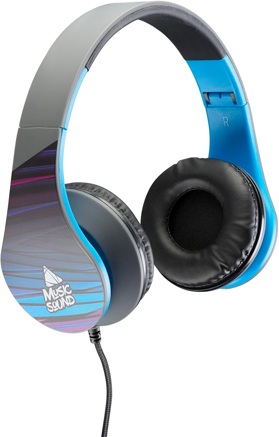 Music Sound | over Ear Fantasy Wired Headphones | Expandable and Foldable On-Ear Headphones with Headband and 1.2M Tangle-Free Cable - 3.5Mm Jack - Purple