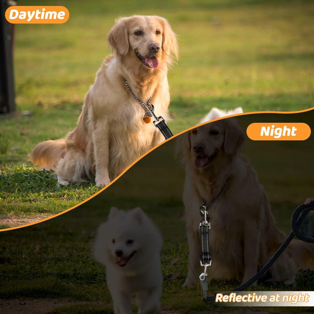 JVHLOV 5 Pcs Dog Collar Connector, Adjustable Reflective Pet Collar Leash, for Dog Harness to Collar Safety Clip image number 2