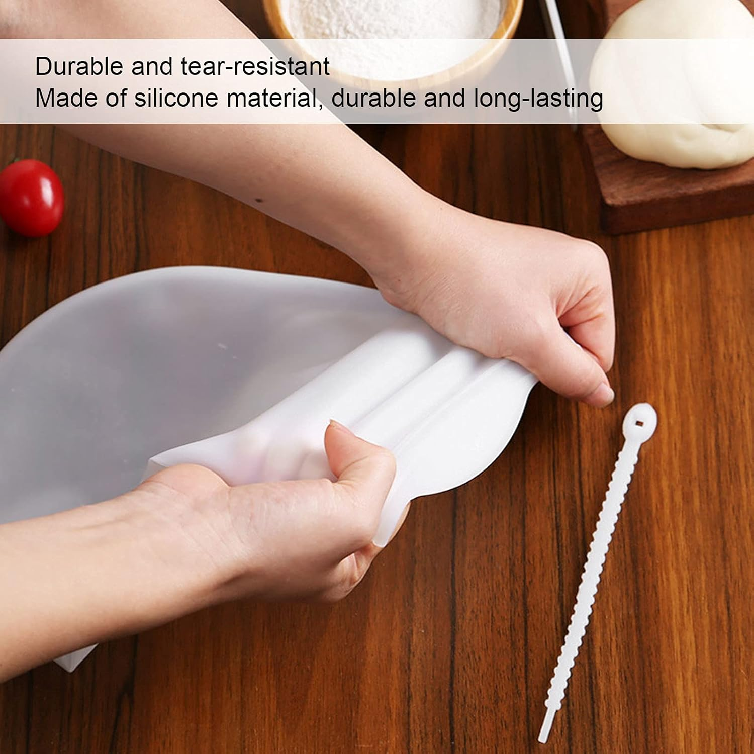 Ejoyous Versatile Dough Kneading Bag, Thicken Silicone Dough Flour Mixer Bag Kitchen Accessory for Pastry Bread Making Baking (S 100X40X0.3Cm / 39.4X15.7X0.1In) image number 5