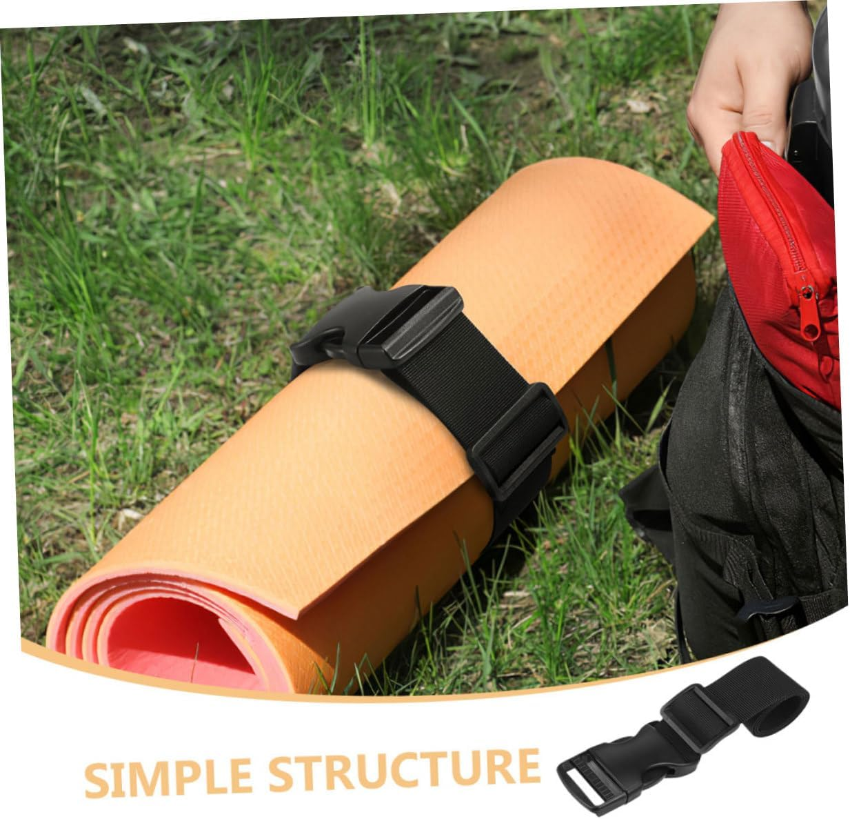 PRETYZOOM Adjustable Nylon Buckle Luggage Straps 4Pcs Set, Outdoor Travel Suitcase Fixing Belts with Quick-Release Buckles, 3Cm X 100Cm Compression Straps for Backpack and Bag Security image number 5