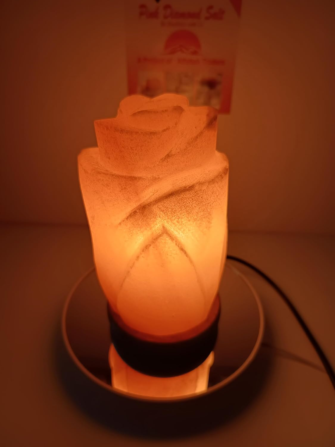 Advanced Design Himalayan Lotus Salt Lamp 100% Authentic, Handcrafted from the Foothills of the Himalayas Beautifully Hand Craft Complete Electric Fitting &ndash; Quality Guaranteed image number 3