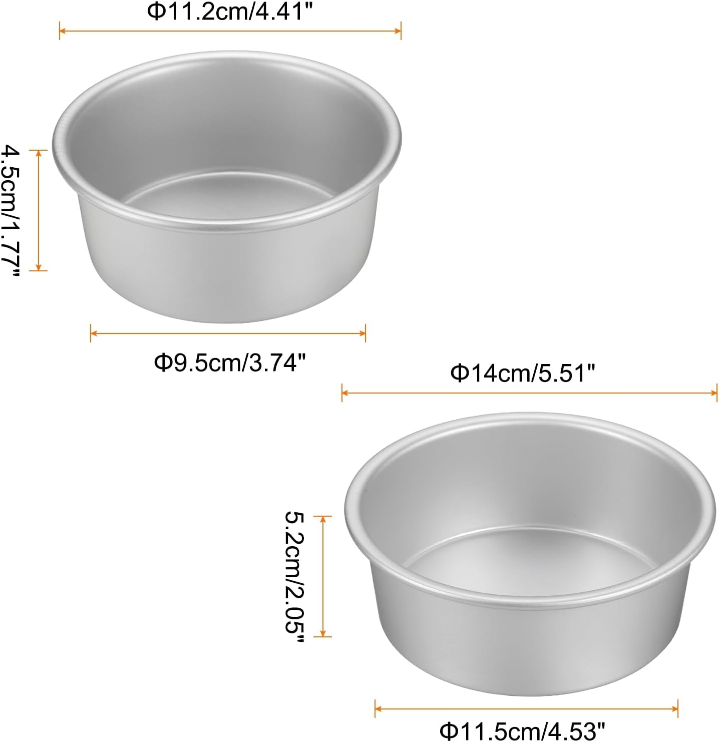 HARFINGTON round Cake Pan 4"/5" Nonstick Baking Cake Pans Cheesecake Pan Anodized Aluminum for Wedding Birthdays Party Event image number 4